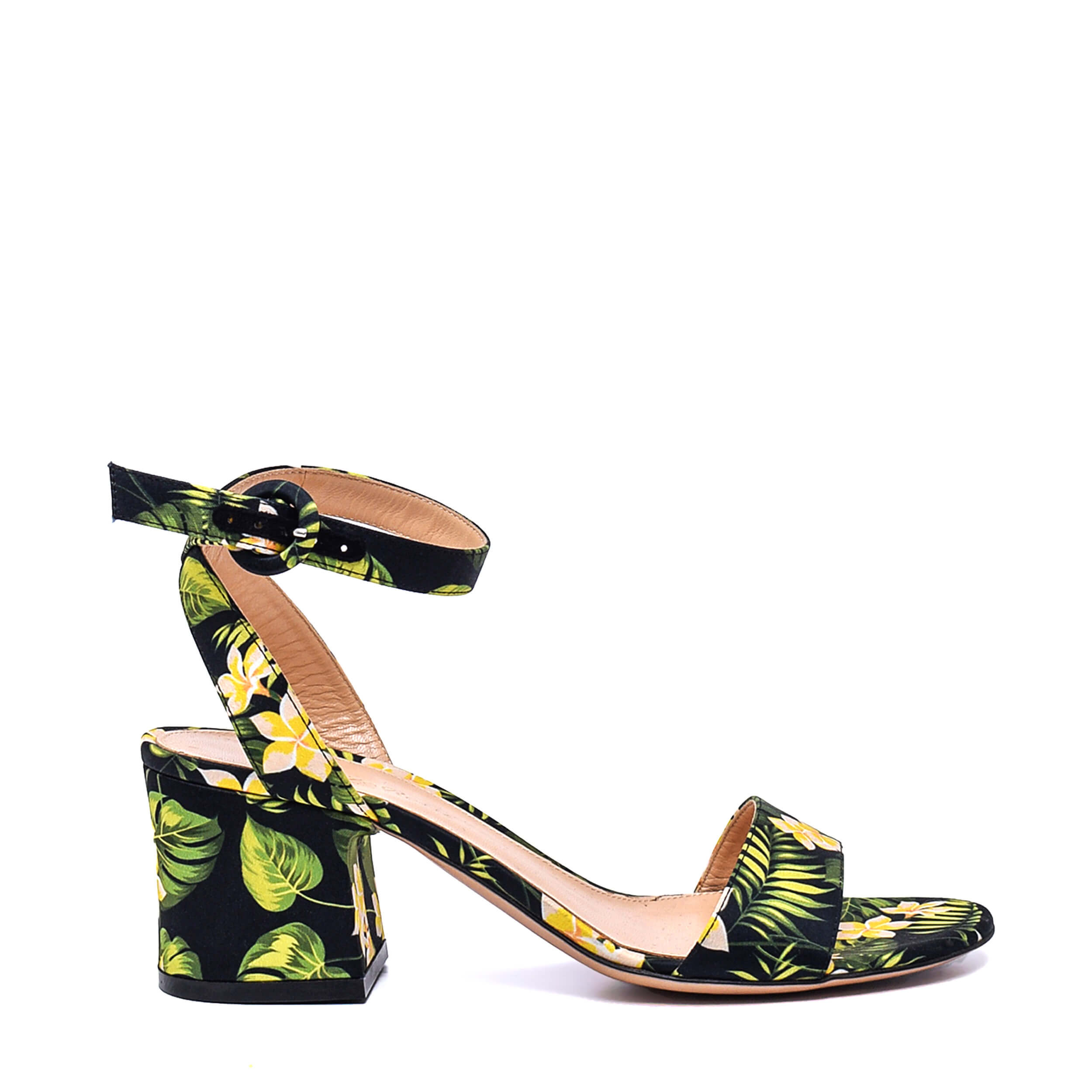 Gianvito Rossi - Green Floral.Print Pumps/37 .5